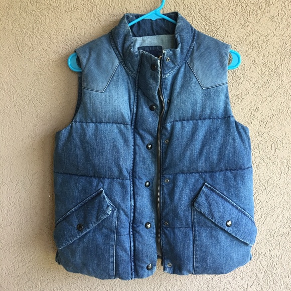 denim puffer vest